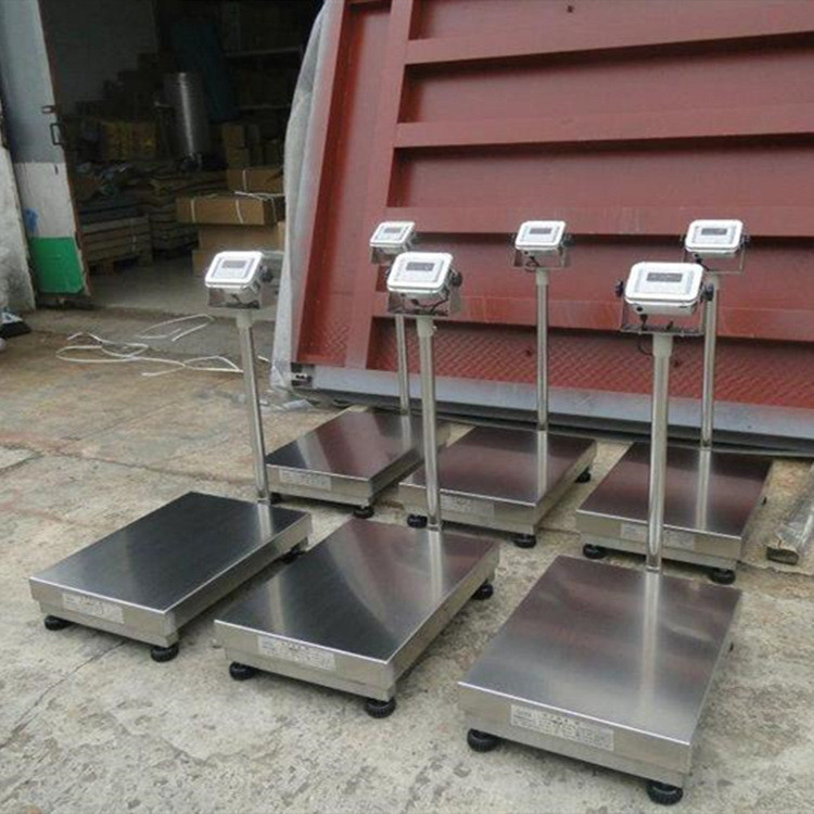 300公斤電子秤帶輪子移動45x60cm計(jì)重臺秤